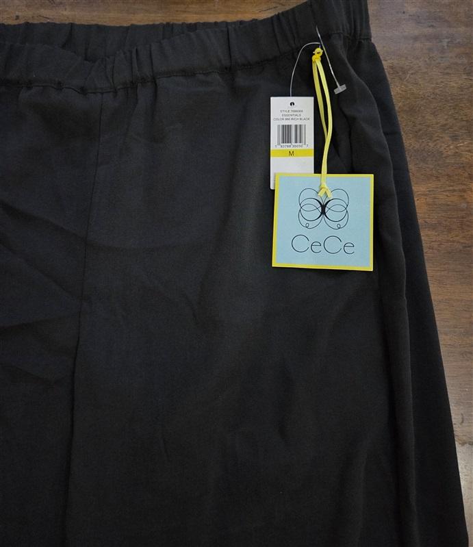 NWT CeCe M Essentials Pants Solid Ruched Ankles Rich Black 127723