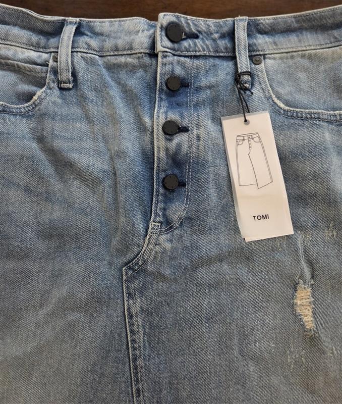 NWT Hale 30 Tomi Asymmetrical A-Line Denim Jean Skirt 127733