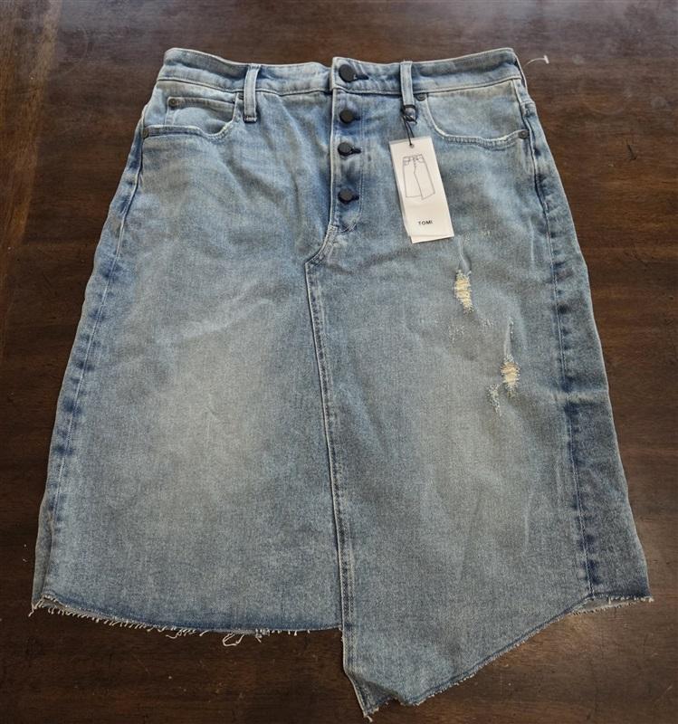 NWT Hale 30 Tomi Asymmetrical A-Line Denim Jean Skirt 127733