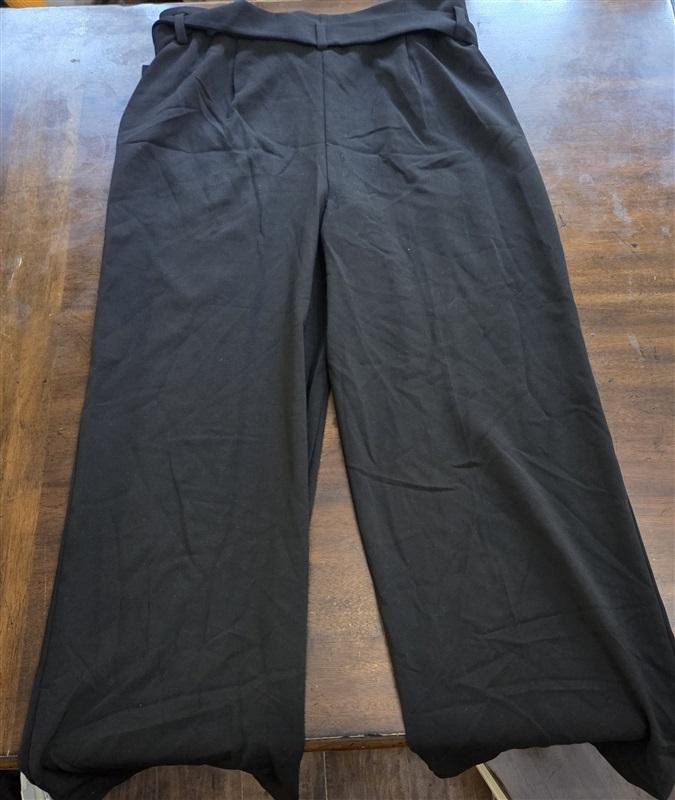 NWOT Alfani 16 Belted Wide Leg Pants Black 127755
