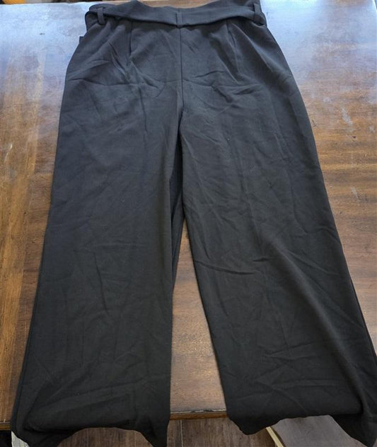 NWOT Alfani 16 Belted Wide Leg Pants Black 127755