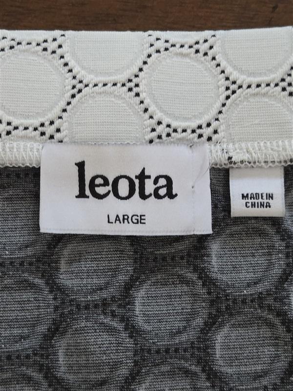NWOT LEOTA LG Tabitha Pencil Skirt White Polka Dot 127757