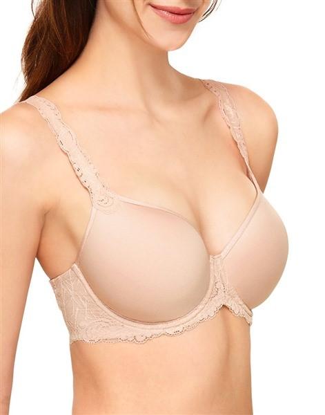 NWT Wacoal 40D Vivid Encounter Lace-Trim Contour Bra 853395 Beige 127770