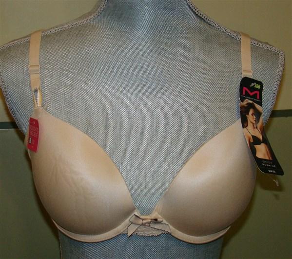 PO Maidenform 34B Comfort Devotion Embellished Push Up Bra 9406 Beige 127771