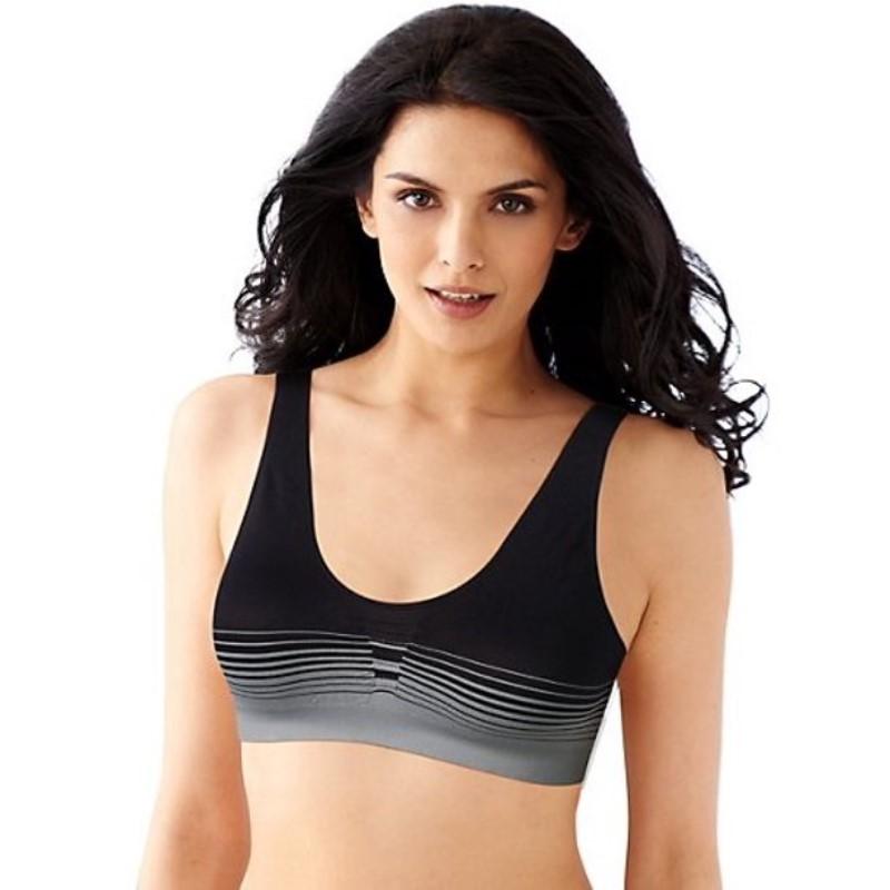 NWOT Bali S Bra Comfort Revolution Seamles Microfiber Crop Top 103J Black 127780