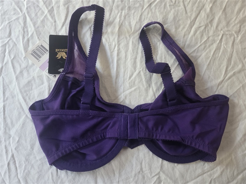 NWT Wacoal 34D Purple Cotton Bra 65115 Free Shipping 127894