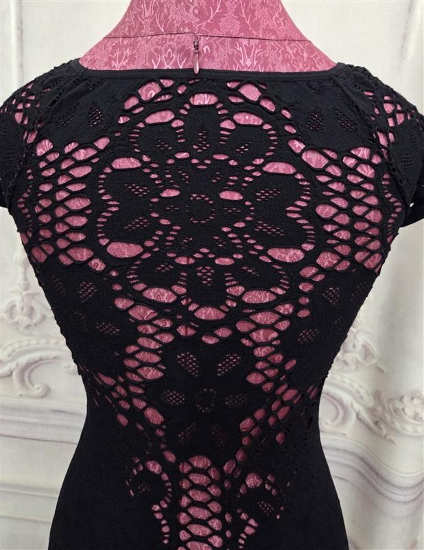 NWOT Last Tango M/L Mesh Lace Seamless Black Dress 127902