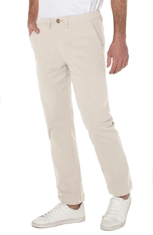 NWT Liverpool 33x30 Modern Twill Chino Pants Limestone Tan 127922