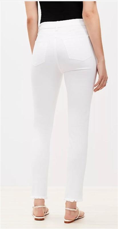 NWOTD The Loft 27 4 Frayed The Girlfriend Skinny Jeans White 127923