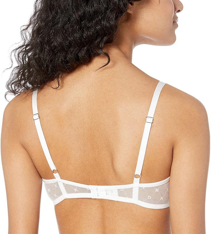 NWT DKNY 36B Monogram Mesh Unlined Demi Bra DK4039 Black 127925