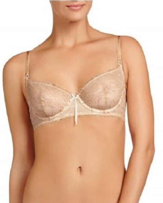NWT Heidi Klum 32B Natural French Lace Underwire Bra H20-1166B Beige 127941