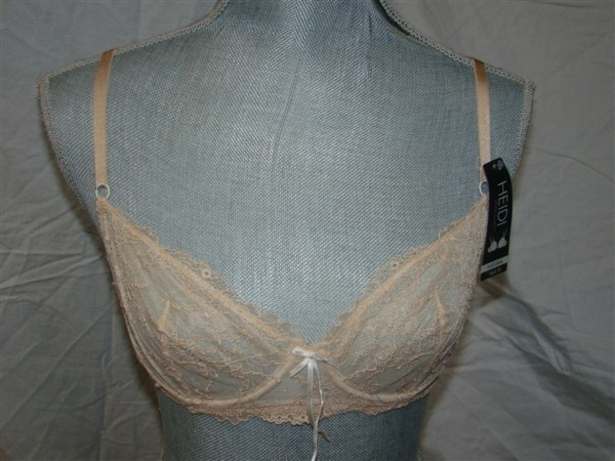 NWT Heidi Klum 32B Natural French Lace Underwire Bra H20-1166B Beige 127941