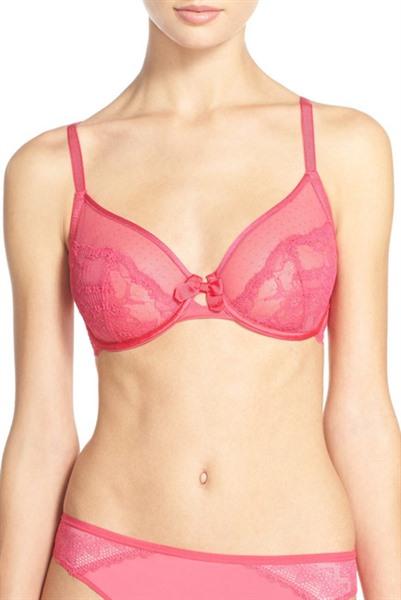 NWT Chantelle 32DD Idole Underwire T-Shirt Bra 1731 Pink 127959