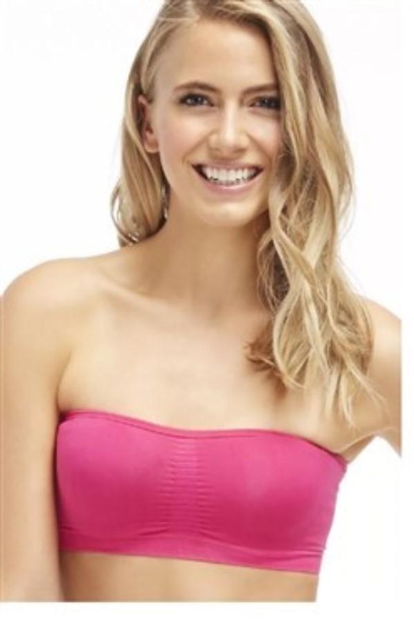 NWT Fabletics Small Sevan Bandeau Strapless Yoga Bra Hot Pink 127970