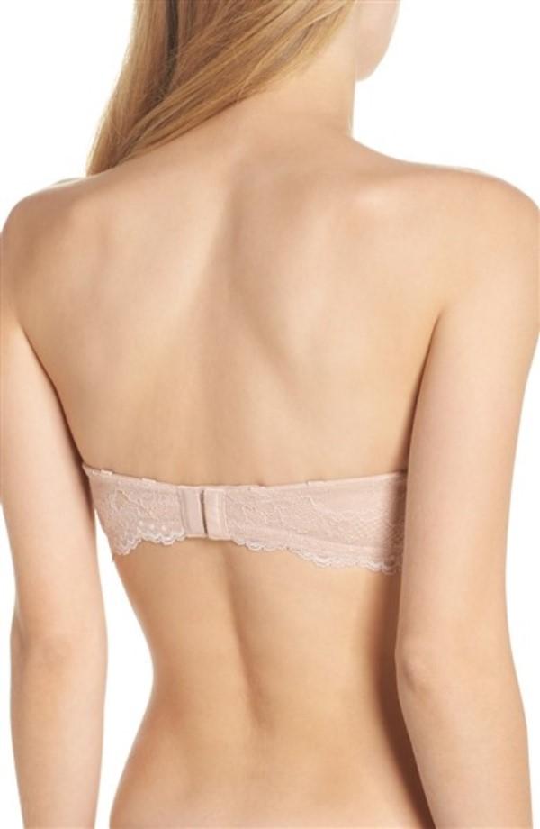 NWOTD On Gossamer 34D Beautifully Strapless Underwire Bra G3162 Beige 127973