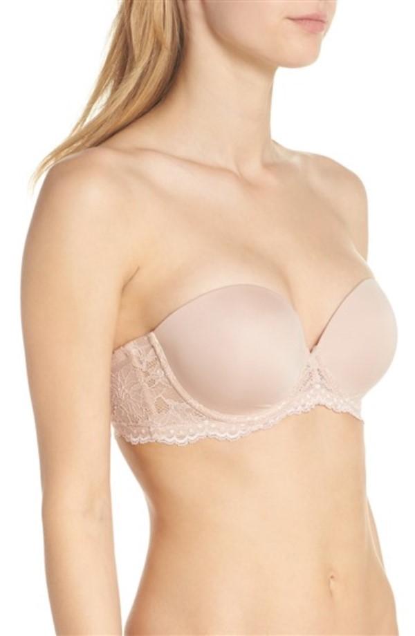 NWOTD On Gossamer 34D Beautifully Strapless Underwire Bra G3162 Beige 127973