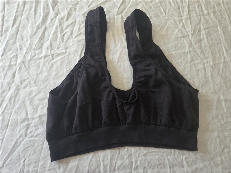 NWOT Bali M Bra Comfort Revolution Seamless Microfiber Crop Top 103J Black 127985