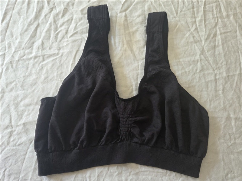 NWOT Bali M Bra Comfort Revolution Seamless Microfiber Crop Top 103J Black 127985