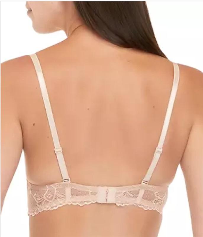 NWOT Parisian 36C Push Up Plunge Lace Bra Brown 128004