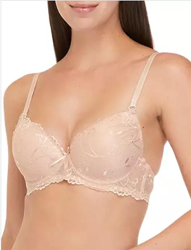 NWOT Parisian 36C Push Up Plunge Lace Bra Brown 128004