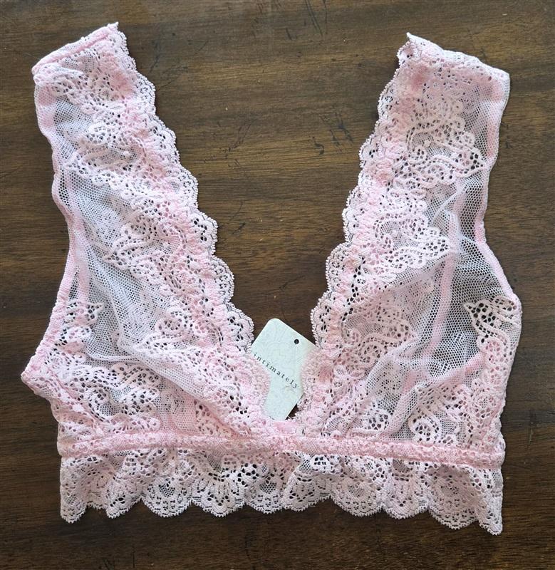 NWT Intimately Free People Only Hearts S SO FINE Lace Bralette Black 128025