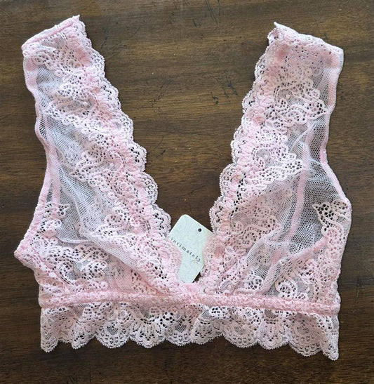 NWT Intimately Free People Only Hearts S SO FINE Lace Bralette Black 128025