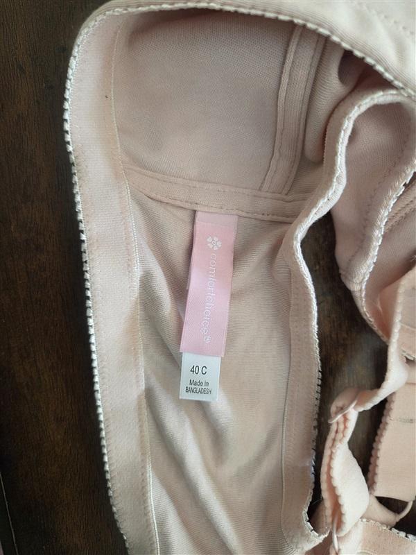 NWOT 40C Comfort Choice Wirefree Front Hook Seamless Leisure Bra Peach 128028