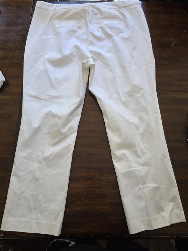 NWT Ralph Lauren 16W Plus Size Stretch Cotton Ankle Pants Trousers White 128119