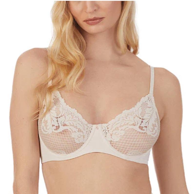 NWT Le Mystere 32DDD Lace Allure Unlined Bra 8246 White 128142