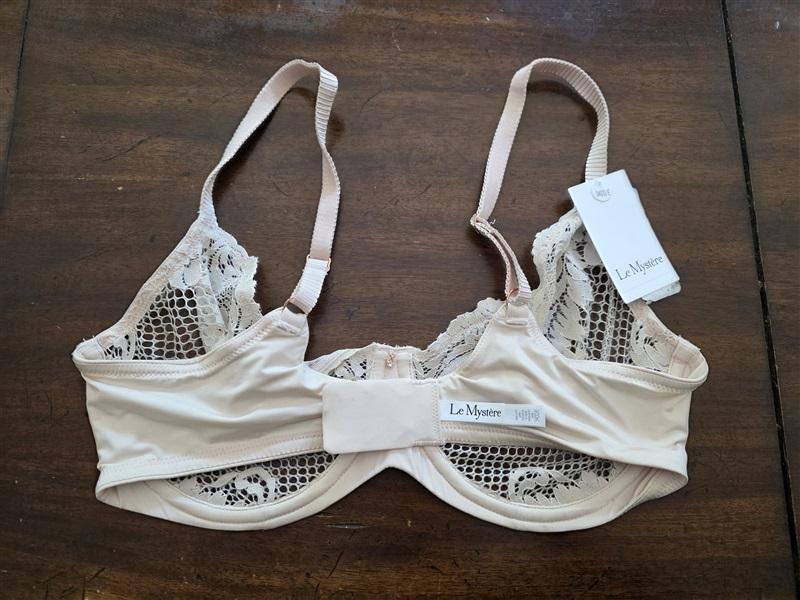 NWT Le Mystere 32DDD Lace Allure Unlined Bra 8246 White 128142
