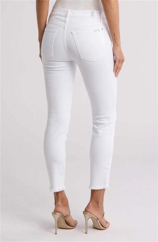 NWOTD Seven 6 High Waist Ankle Skinny Jeans White Lace Embroidery 128161