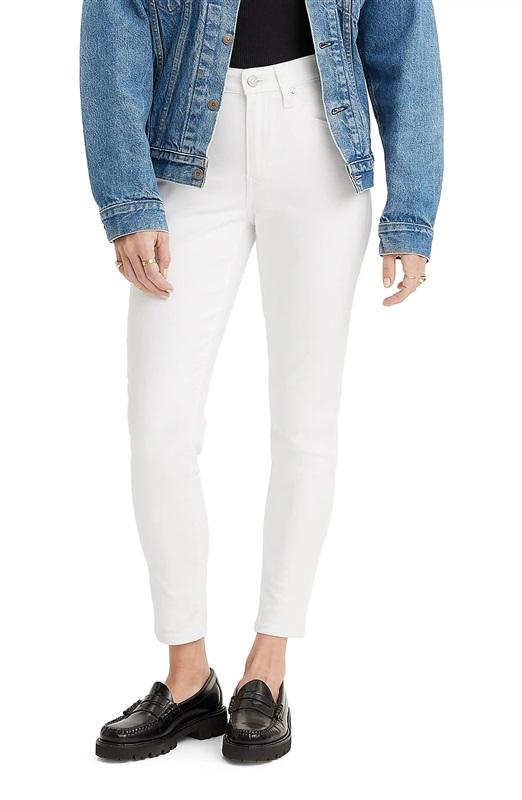 NWOTD Seven 6 High Waist Ankle Skinny Jeans White Lace Embroidery 128161