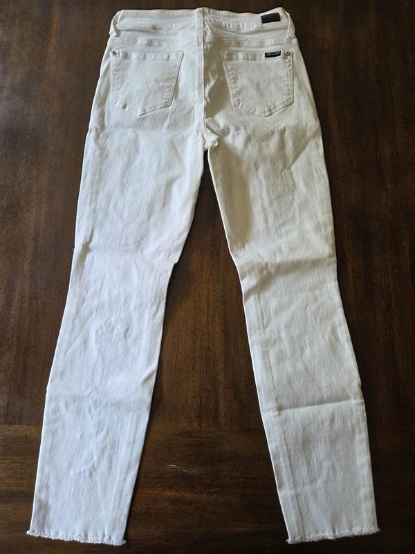 NWOTD Seven 6 High Waist Ankle Skinny Jeans White Lace Embroidery 128161