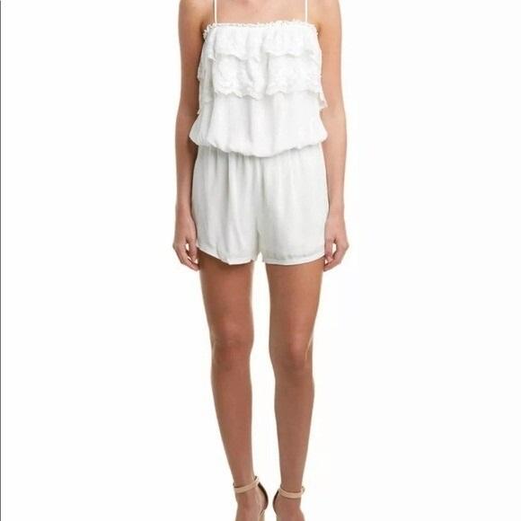 NWOT Liberty Garden M Anthropologie Gray Lace Romper 128163