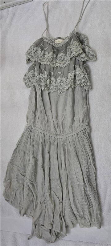 NWOT Liberty Garden M Anthropologie Gray Lace Romper 128163