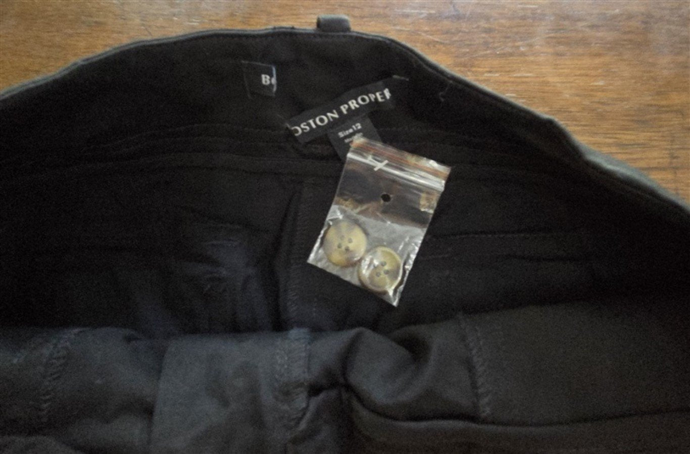 NWOT Boston Proper 12 Hi-Waisted Pocket Seamed Wide Leg Chino Pants Black 128172