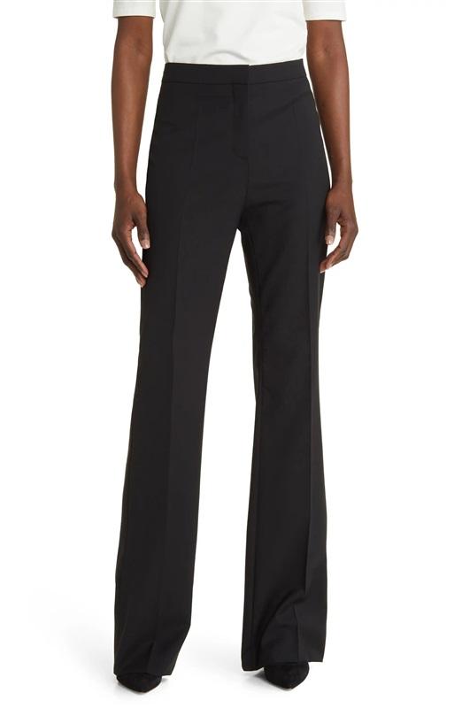 NWT Lafayette 148 Irving 12 Straight Leg Stretch Wool Pants Black 128173