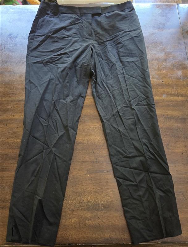 NWT Lafayette 148 Irving 12 Straight Leg Stretch Wool Pants Black 128173