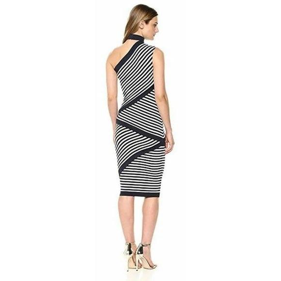 NWT Bailey 44 S Climbing Vine Asymmetric Choker Sleeveless Black White 128177