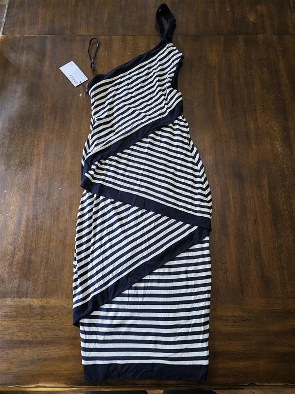 NWT Bailey 44 S Climbing Vine Asymmetric Choker Sleeveless Black White 128177