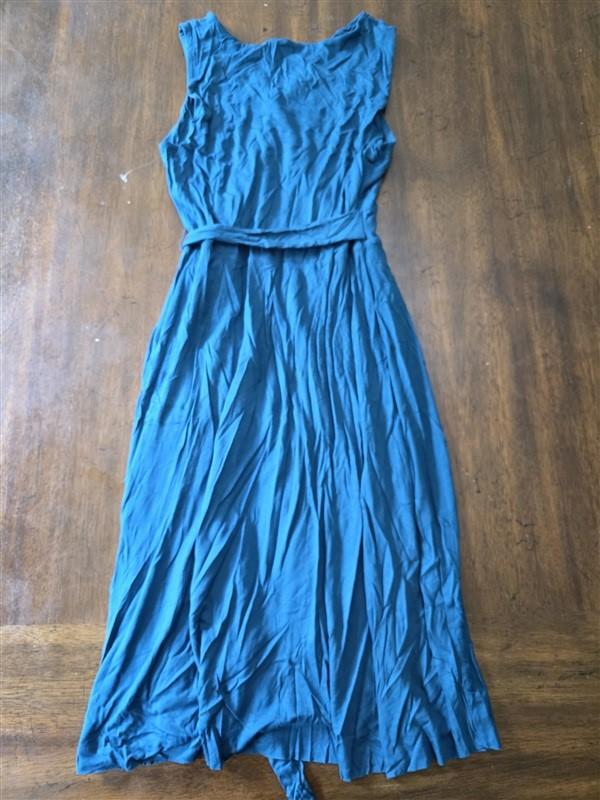 NWOT Bailey 44 PS Anthropologie Faux Wrap Dress Blue Jersey Knit Tank 128180