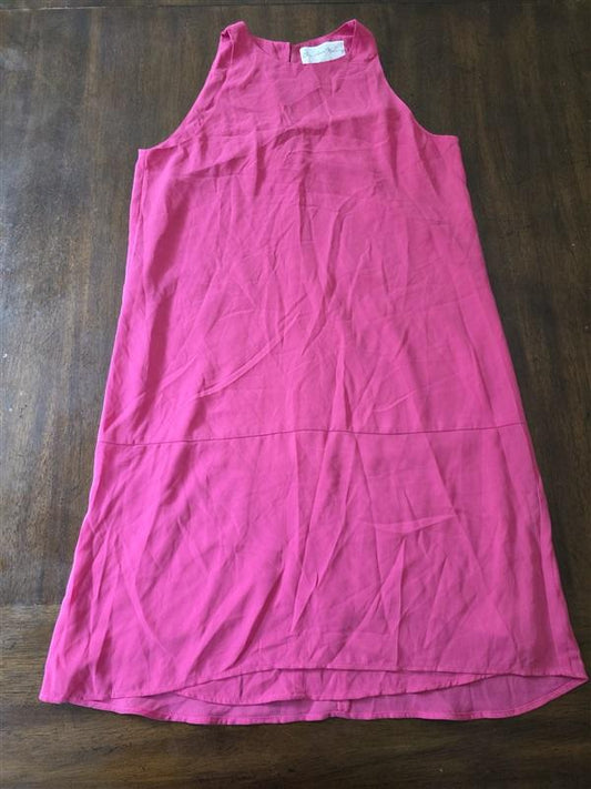NWT Charles Henry Small Sleeveless Tank Hot Pink Dress 128184