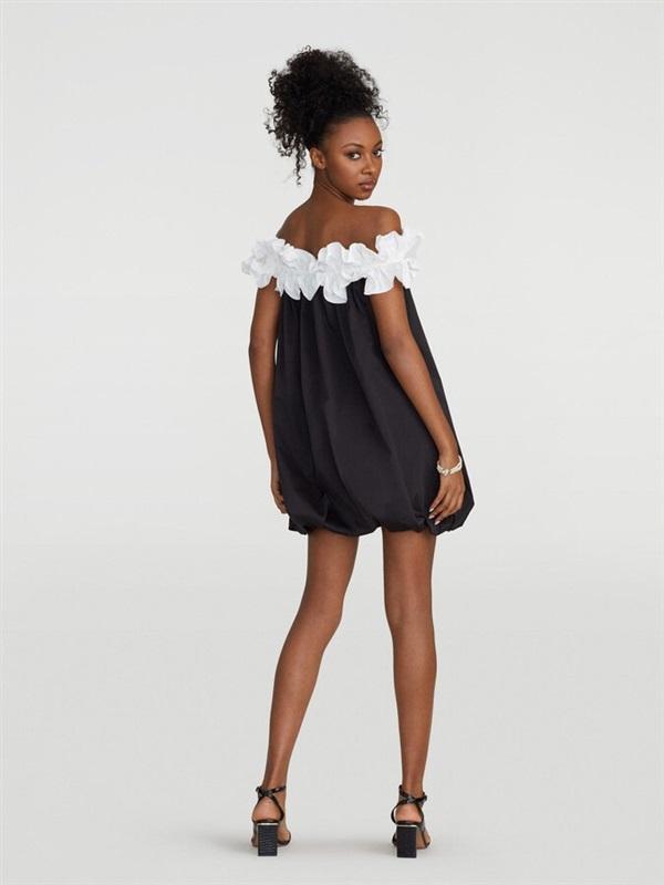 NWT Gabrielle Union XXL Black White Off Shoulder Bubble Dress 128190