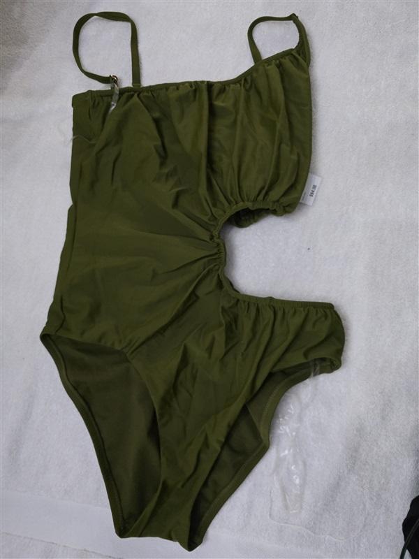 NWT Bar III L Field Green Monokini Swimsuit