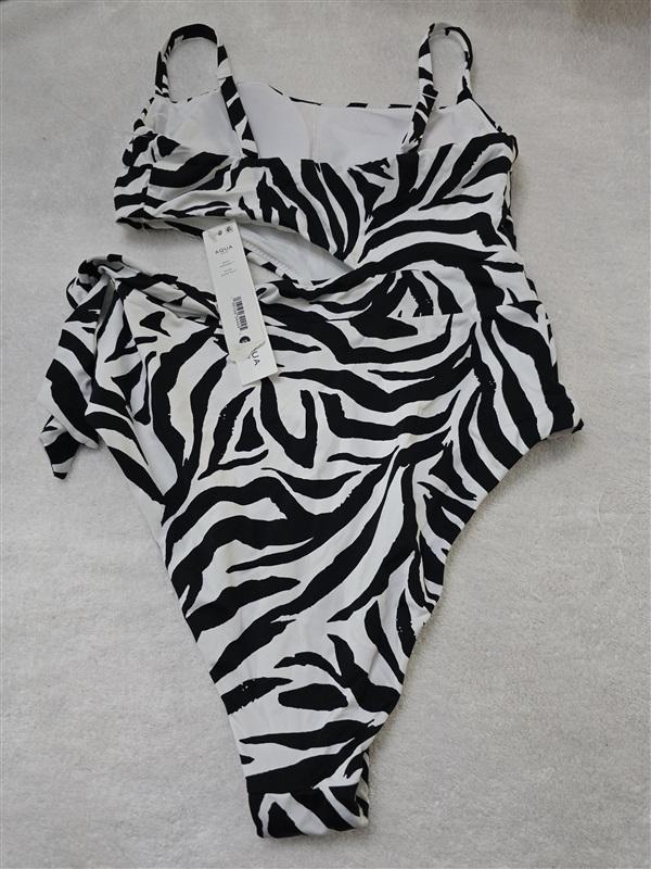 NWT Aqua Swim XS Zebra Monokini Swimsuit 128193