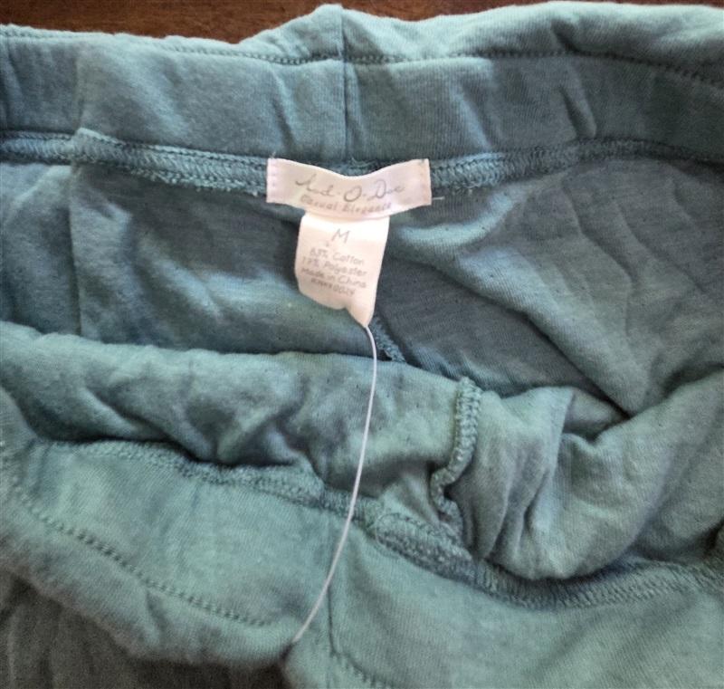 NWT Mododoc M Wide Leg Crop Fold-Over Waist Jersey Knit Pants Green #128194