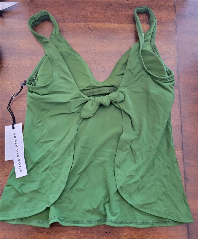 NWOT Robin Piccone Ava S Open Tie Back Tankini Green 128195