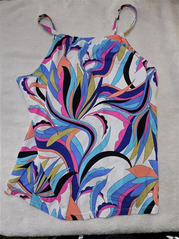 NWT Island Escape 8 Geo Modern Printed High-Neck Empire Tankini 128200