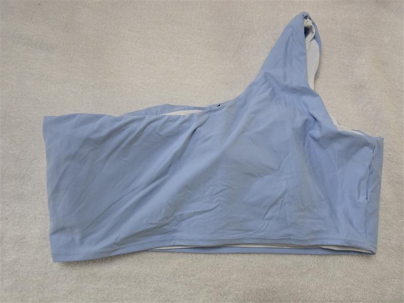 NWOT Hermoza 14 Eliza Blue One Shoulder Yoga Swim Sports Bra 128206