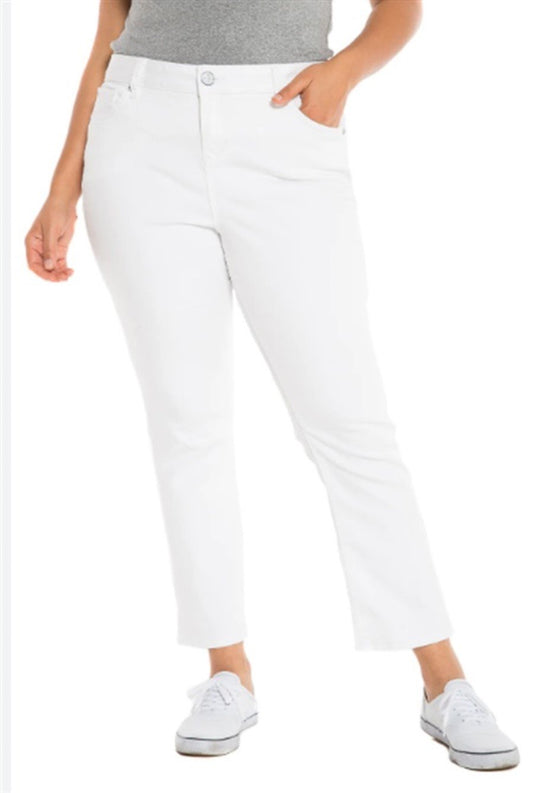 NWTD DIY Slink 16 Boyfriend Clare High Waist Curvy White Jeans #128208
